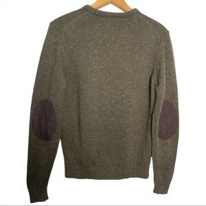 Frank & Oak Sweater Mens Small Brown Speckled Wool Blend Elbow Patches
